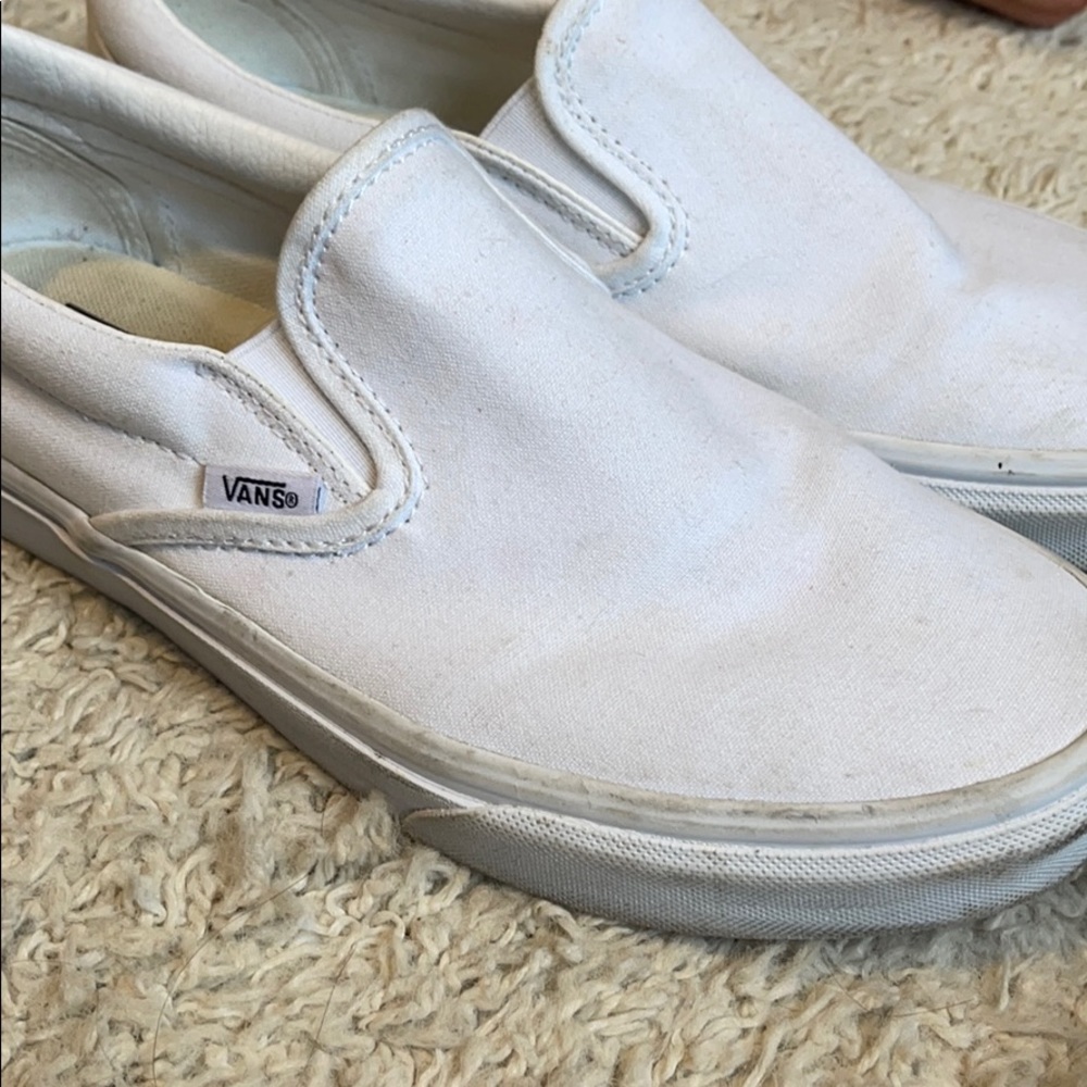 White Slip On Vans
